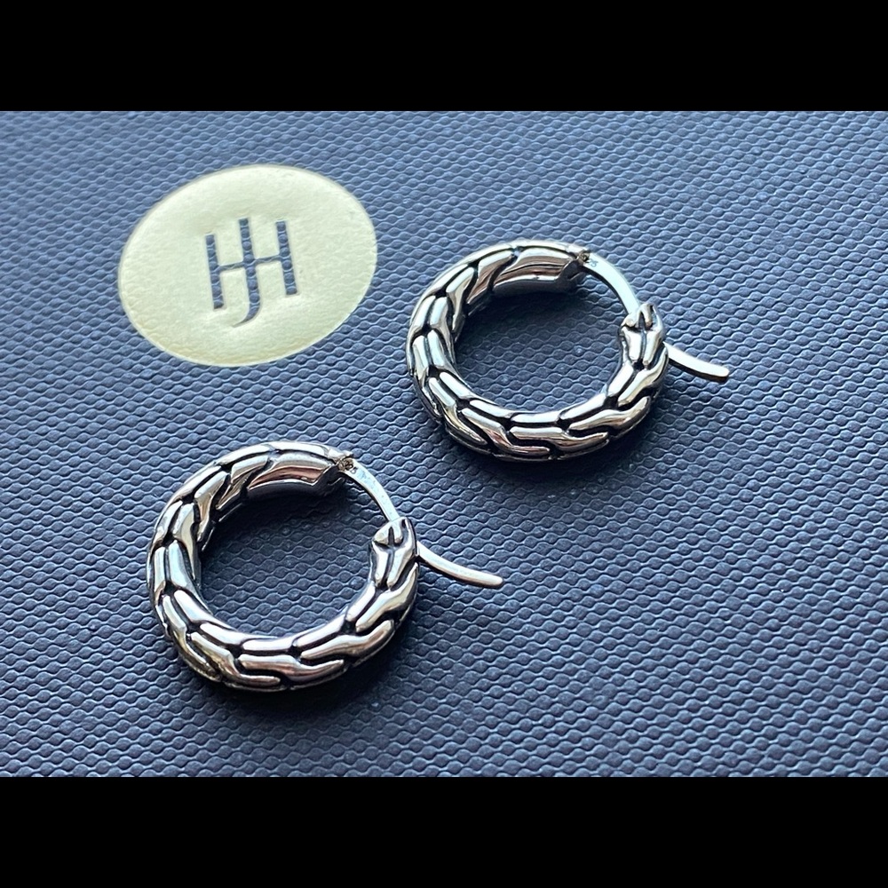 NEW John Hardy Sterling Silver Hoop Earrings 10mm